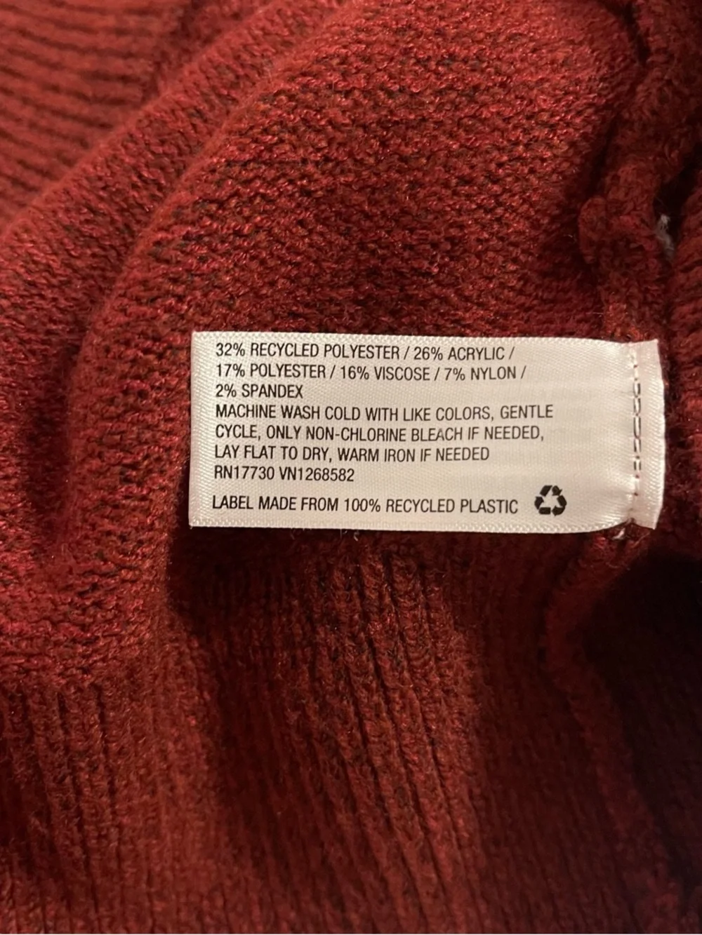 INGRID & ISABEL Square Neck Burgundy Femme Maternity Sweater XS